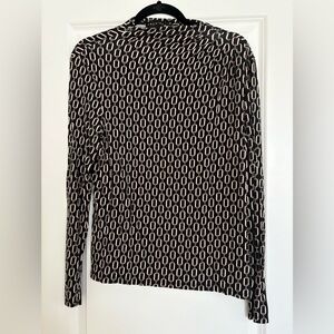 Premise Brown and White Geometric Blouse